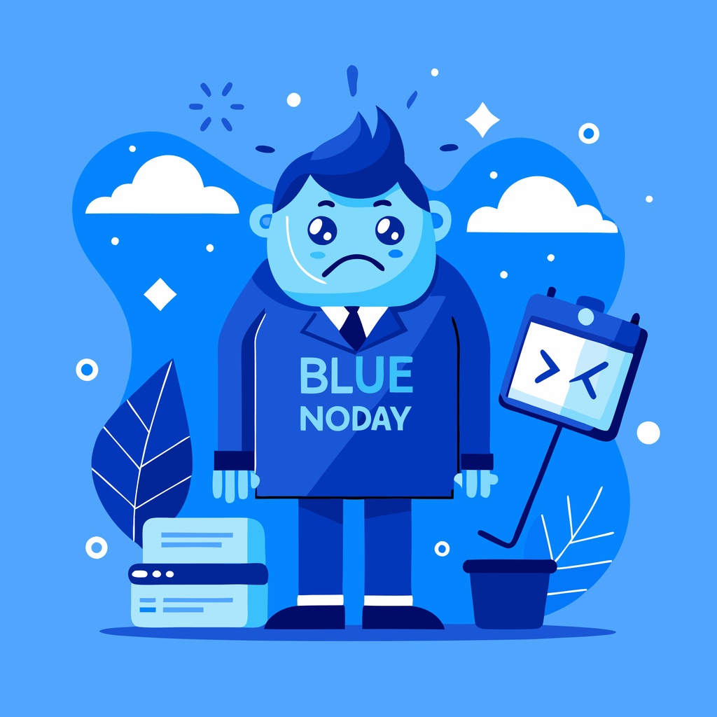 Blue monday with smile
