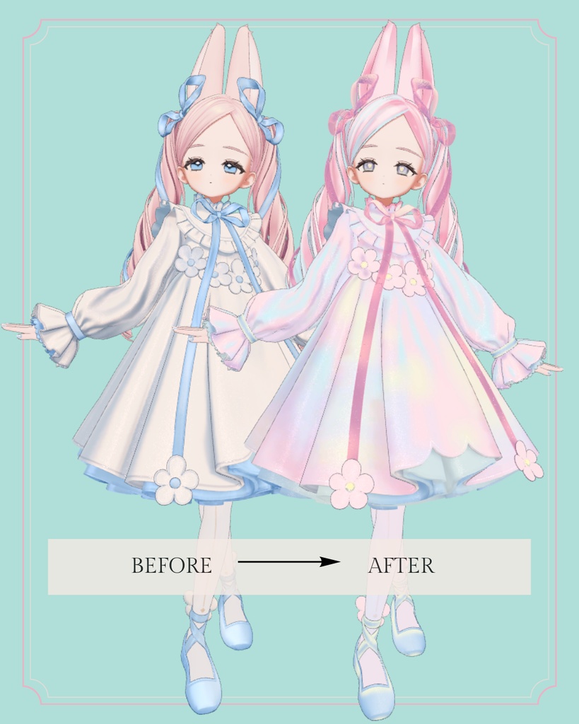 【Fyuett専用】Aurora Oval : Dress and Hair Textures