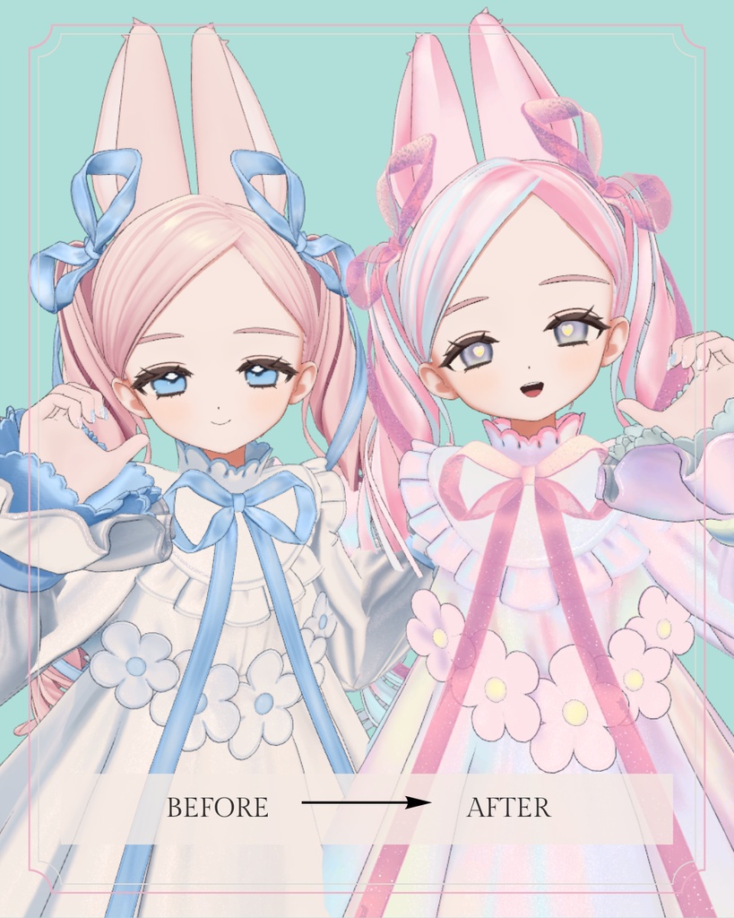 【Fyuett専用】Aurora Oval : Dress and Hair Textures
