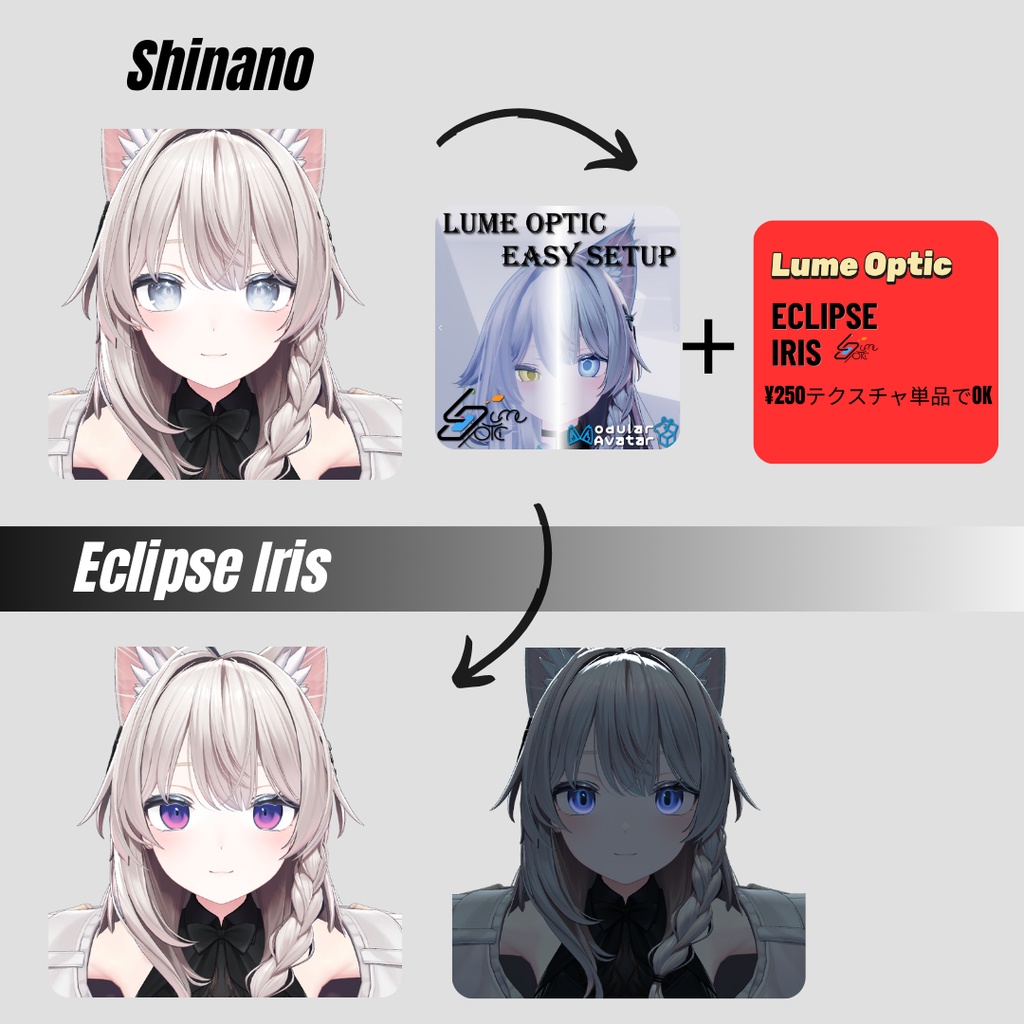 【Kirisame✨対応】Lume Optic 導入プレハブ:Eyetexture -Eclipse Iris