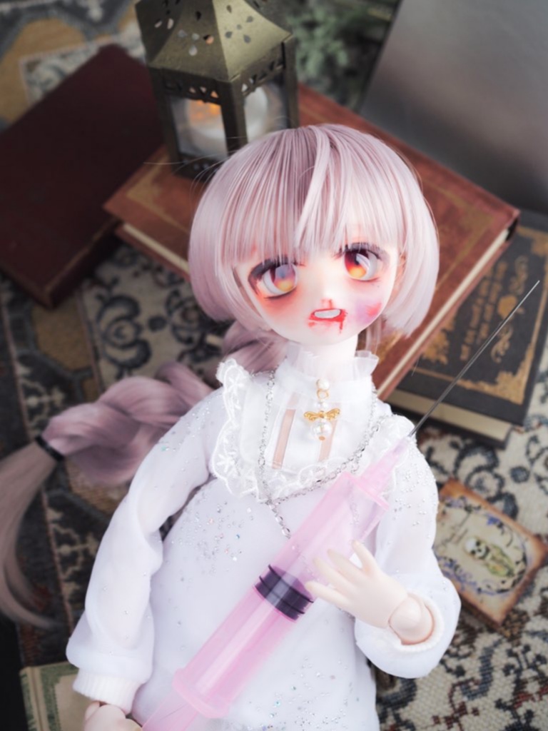 【DDH-01 SW】カスタムヘッド+碁石アイ【ソフビ盛・ピアス・難有】