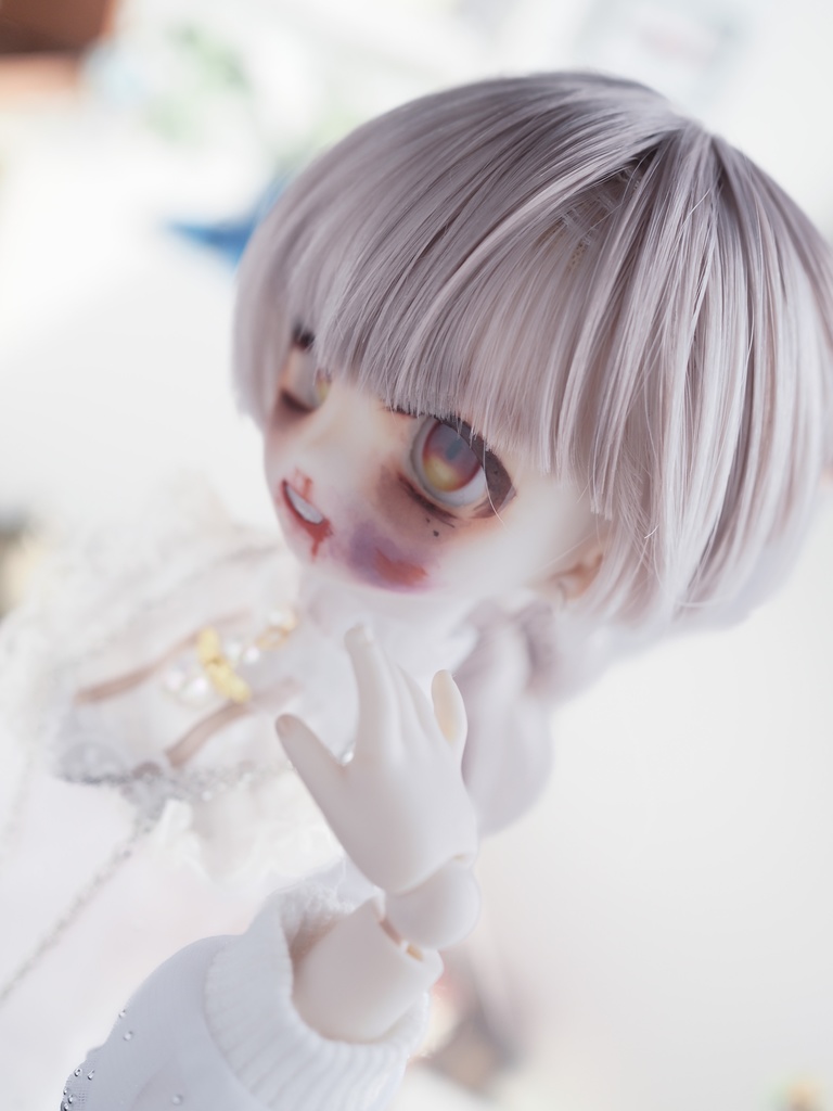 【DDH-01 SW】カスタムヘッド+碁石アイ【ソフビ盛・ピアス・難有】