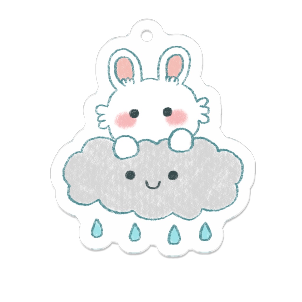 うささんキーホルダー梅雨(コーティング)