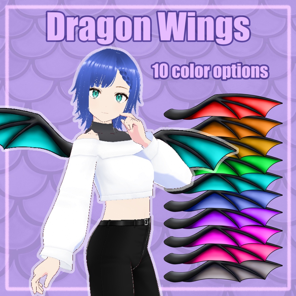 [VRoid] Dragon Wings (hair extra)
