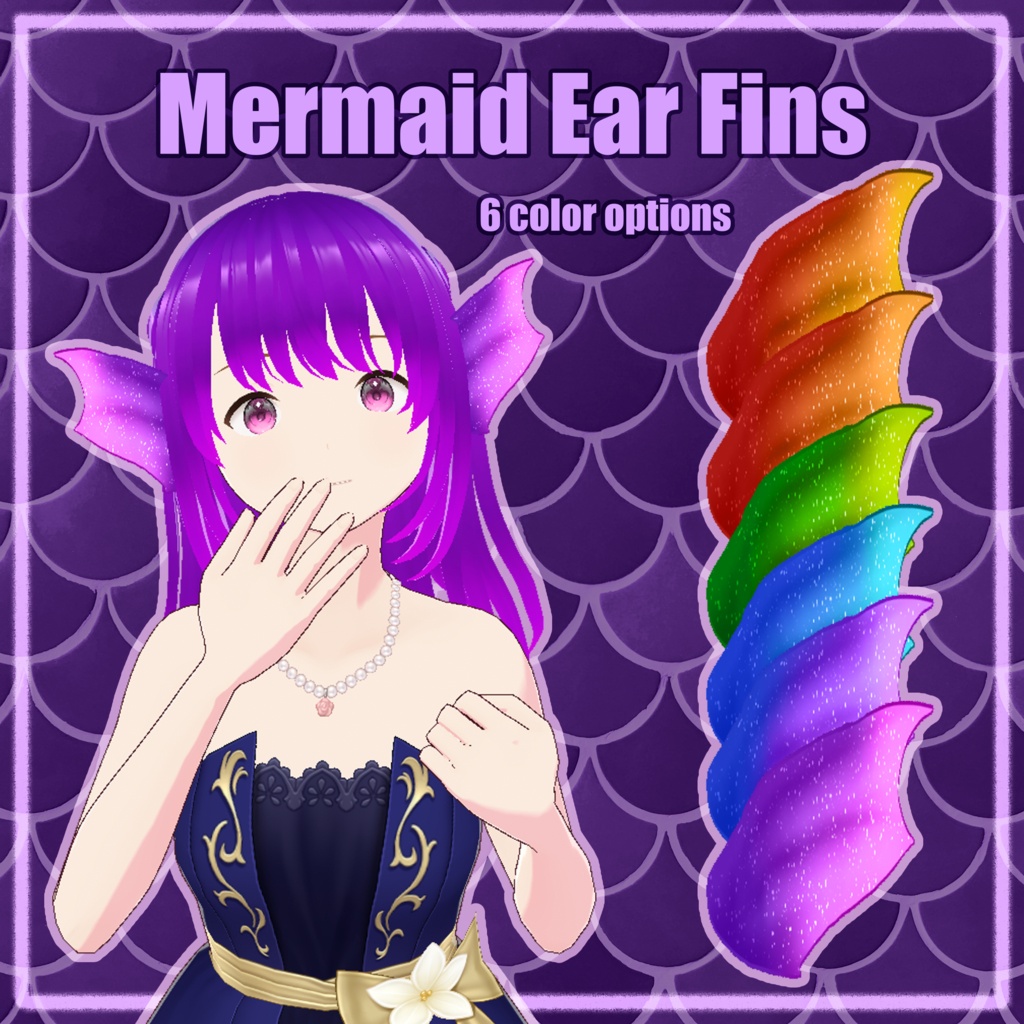 [VRoid] Mermaid Ear Fins (ahoge)