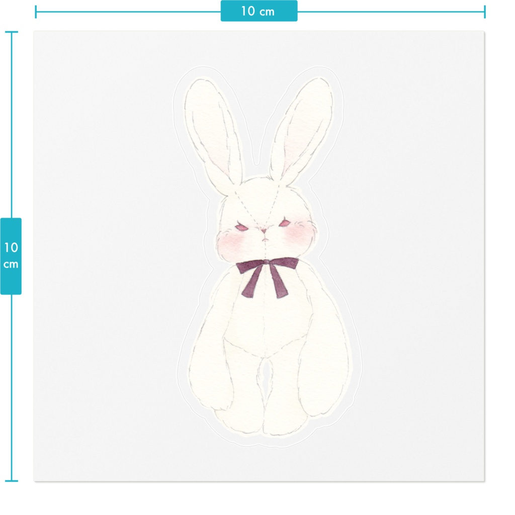 しろうさぬいぐるみ ステッカー