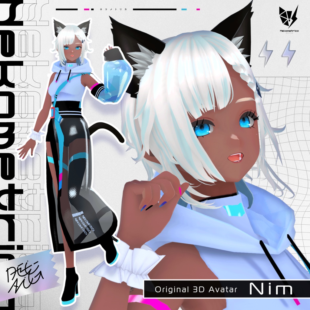 【VRM 無料配布】オリジナル3Dアバター Nim #Nekometrica【VRoid】　