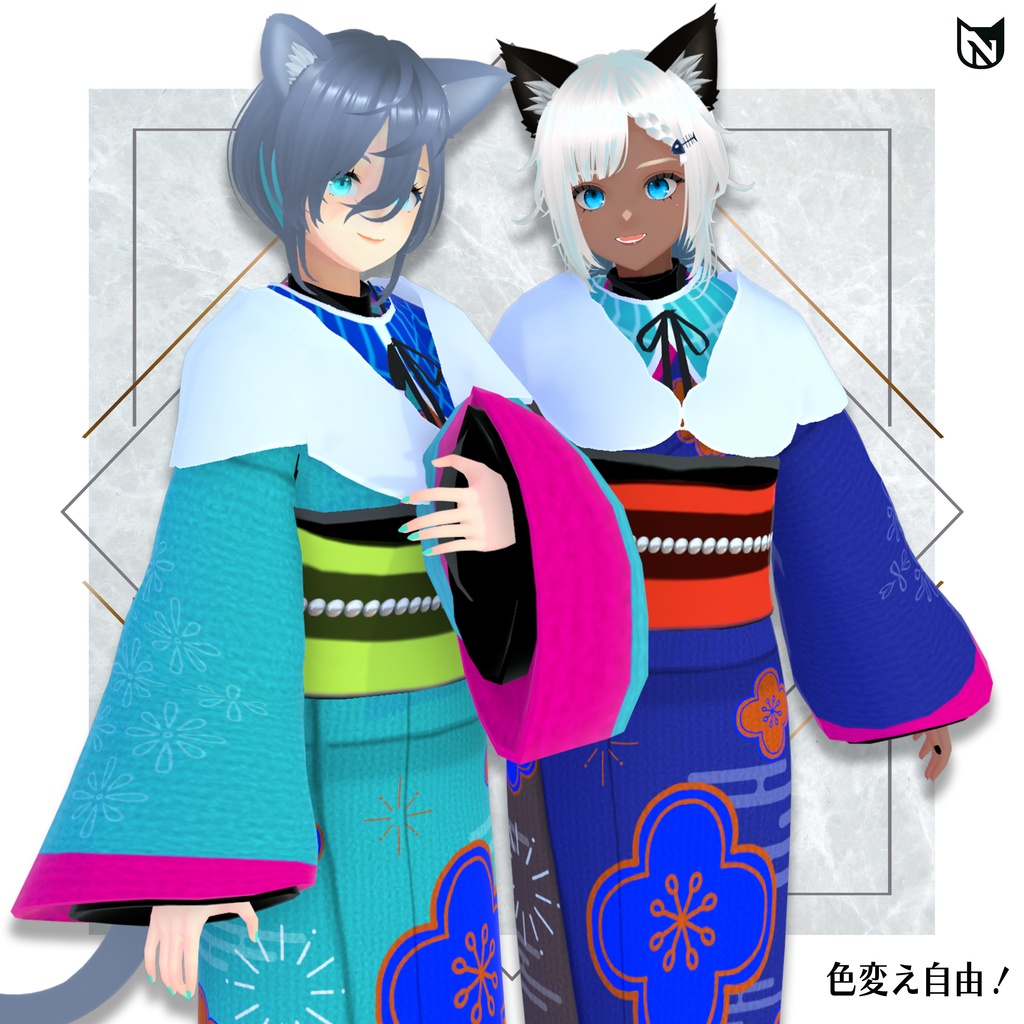 📢SALE✨【 #VRoid 】振袖着物 -koume- #Nekometrica