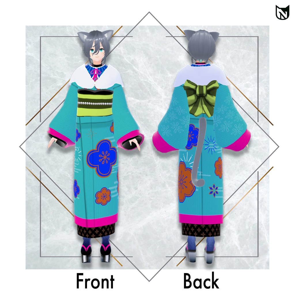 📢SALE✨【 #VRoid 】振袖着物 -koume- #Nekometrica