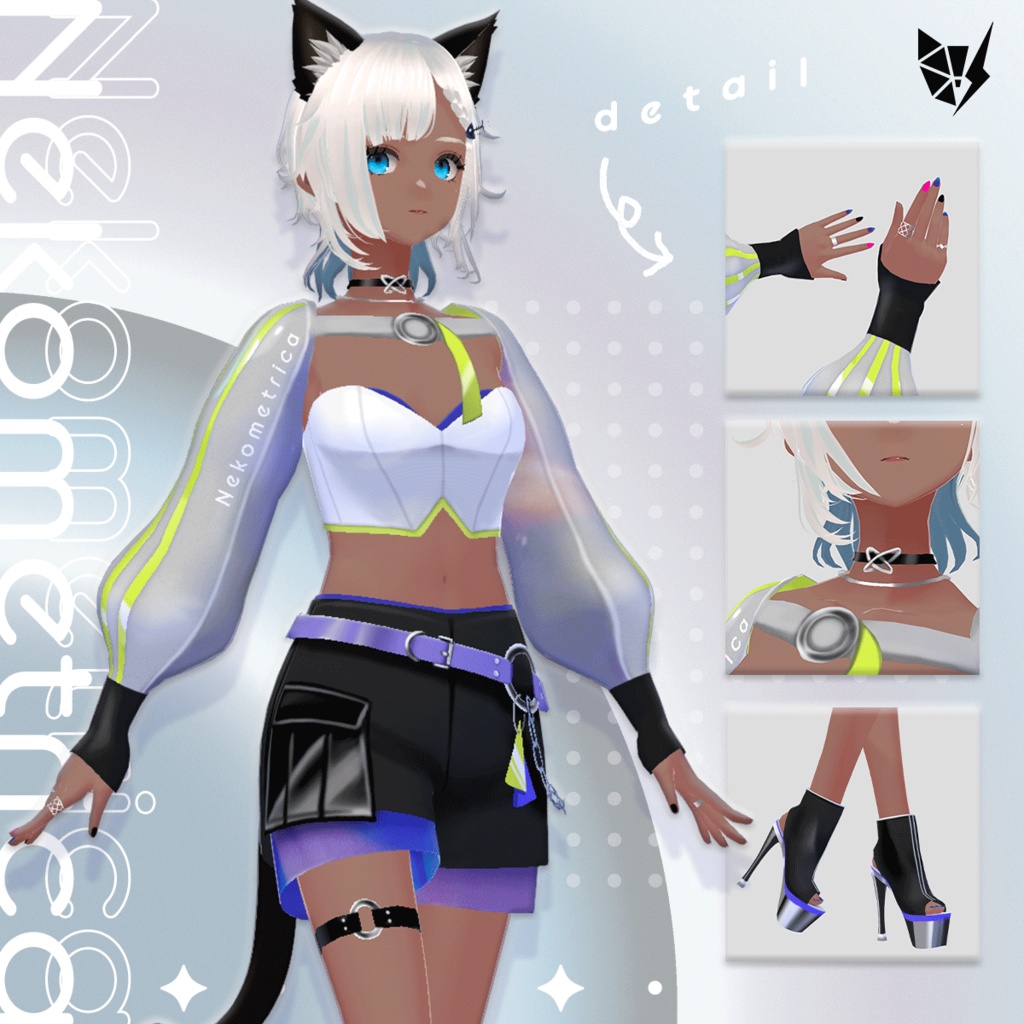 【VRoid衣装 | 無料アイテムあり】Lucent Orbit Setup | #Nekometrica