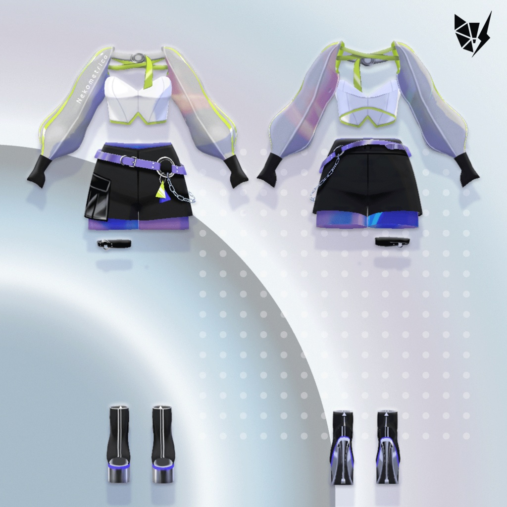 【VRoid衣装 | 無料アイテムあり】Lucent Orbit Setup | #Nekometrica