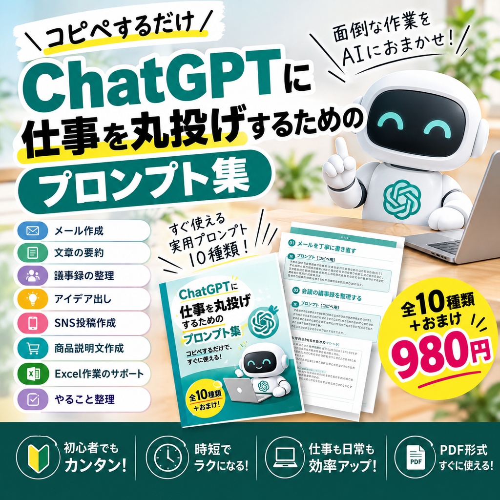 ChatGPTに仕事を丸投げするためのコピペ用プロンプト集