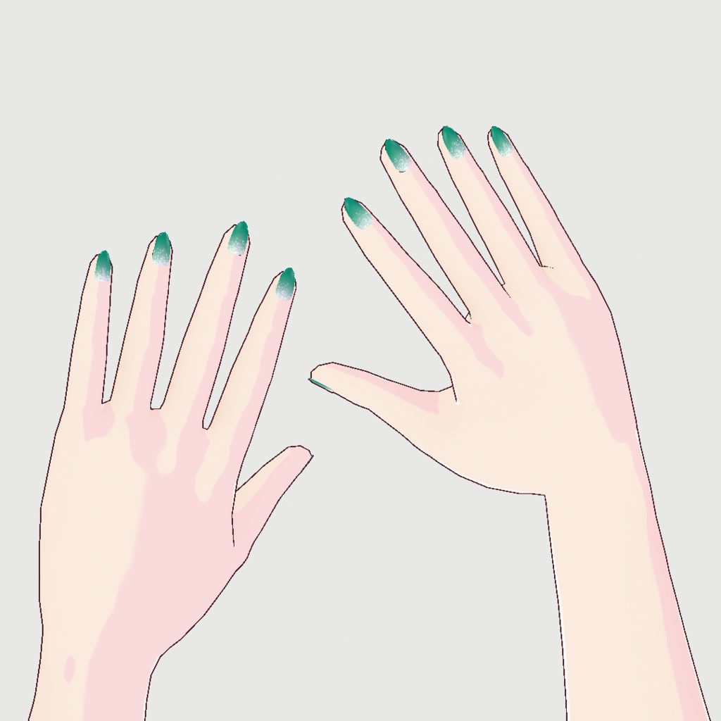 【無料・VRoid用】マグネットグラデーション風ネイル 5色セット