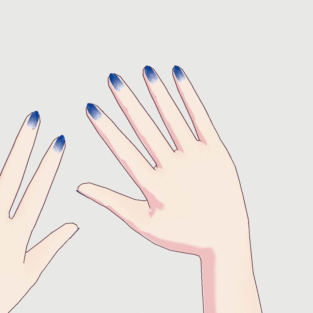 【無料・VRoid用】マグネットグラデーション風ネイル 5色セット