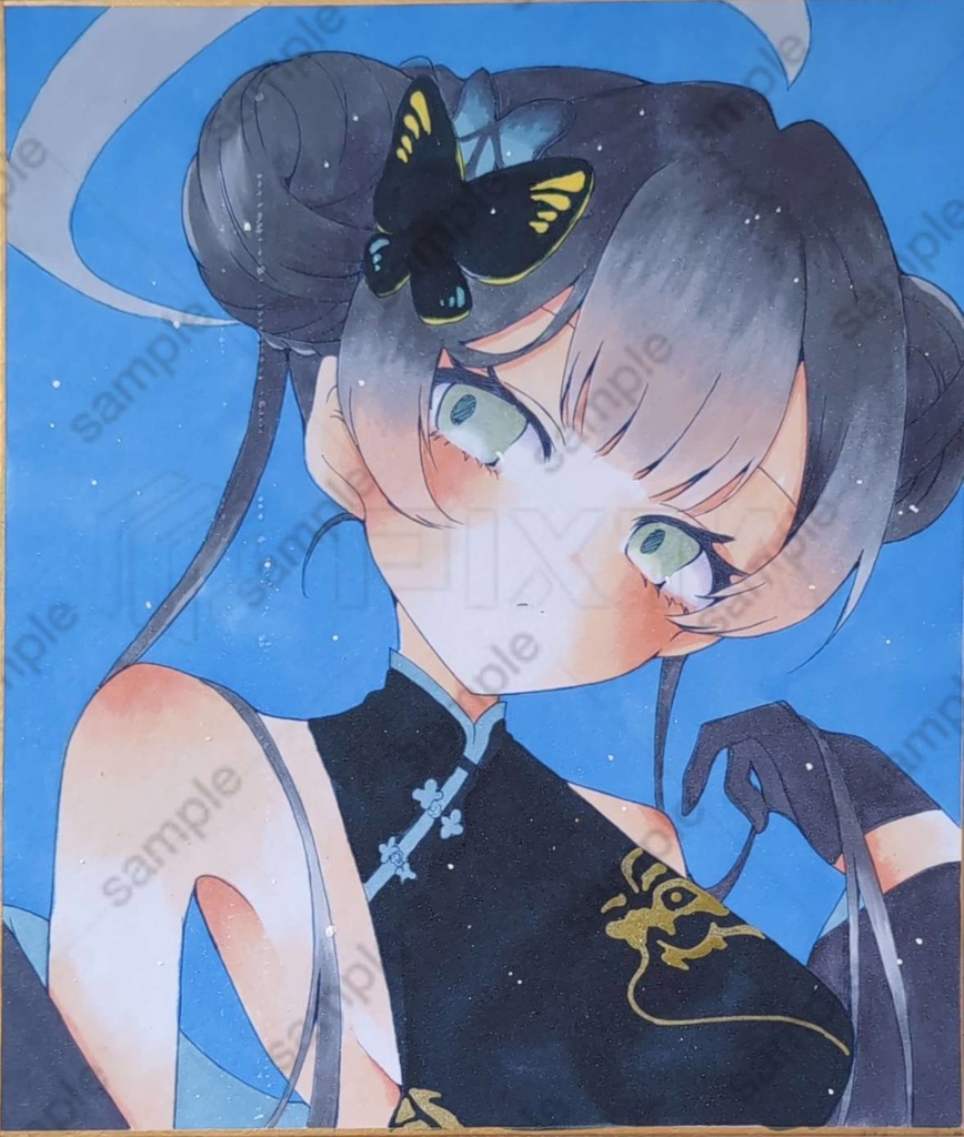【原画色紙】ブルアカ 竜華キサキ 手描きイラスト