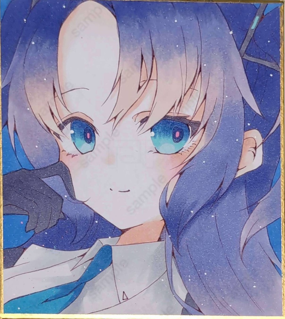 【原画色紙】ブルアカ 早瀬ユウカ 手描きイラスト色紙
