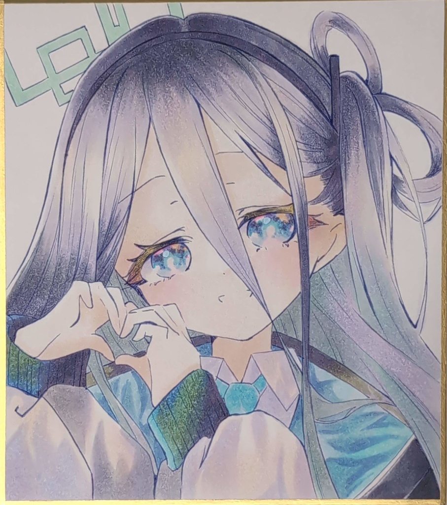 手描きイラスト色紙　天童アリス