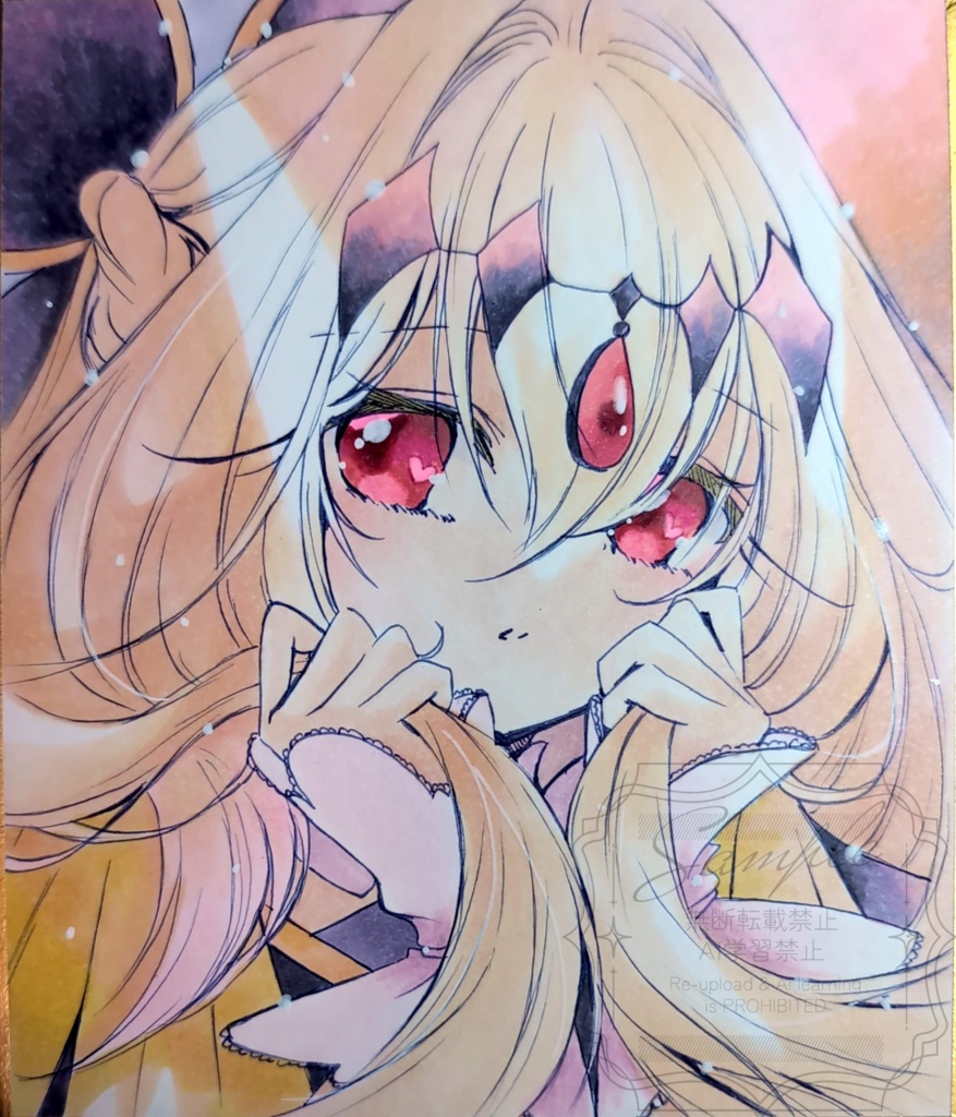 手描きイラスト色紙　名探偵プリキュア