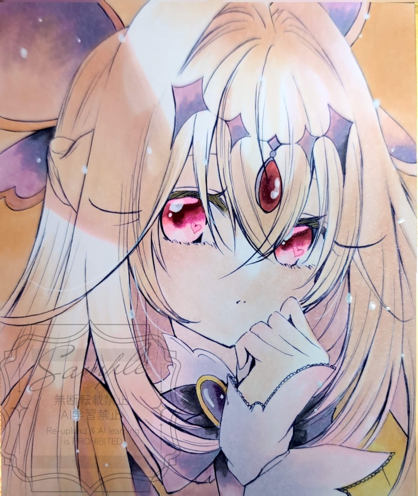 手描きイラスト色紙　名探偵プリキュア　