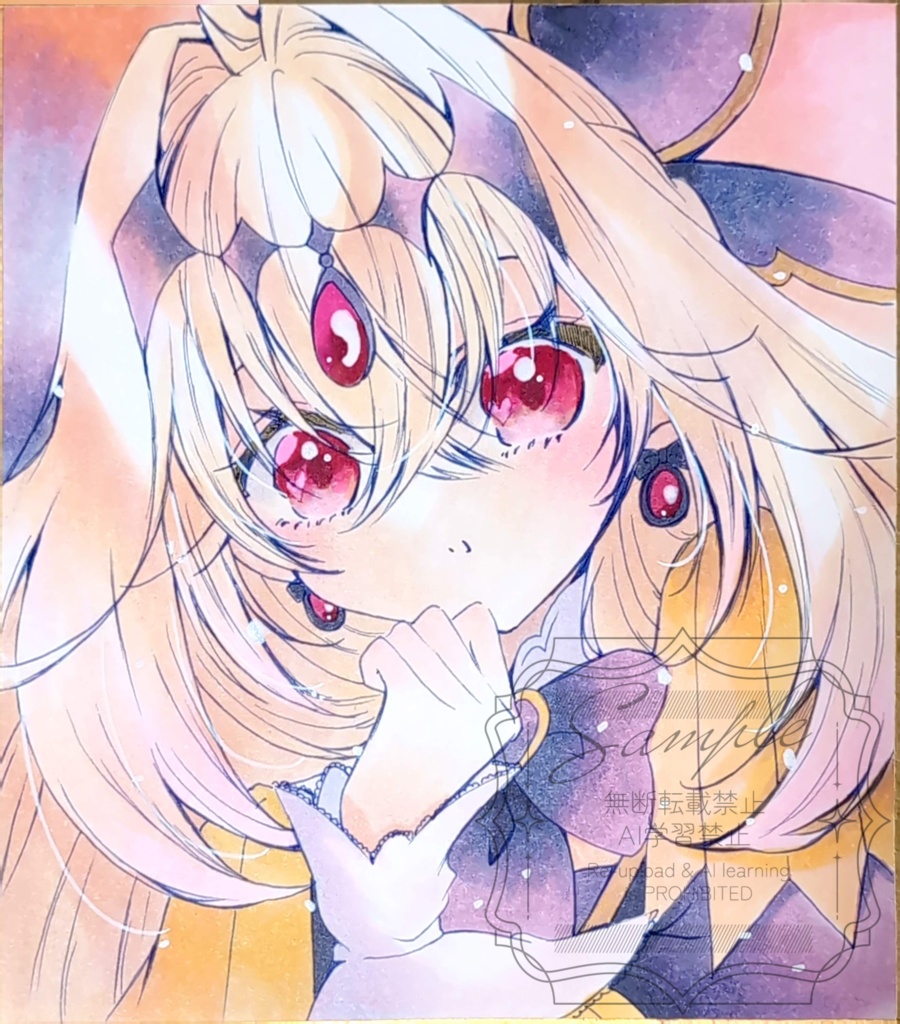 手描きイラスト色紙　名探偵プリキュア