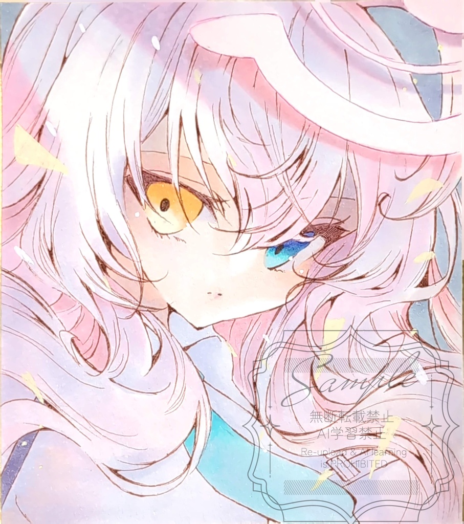 手描きイラスト色紙　小鳥遊ホシノ