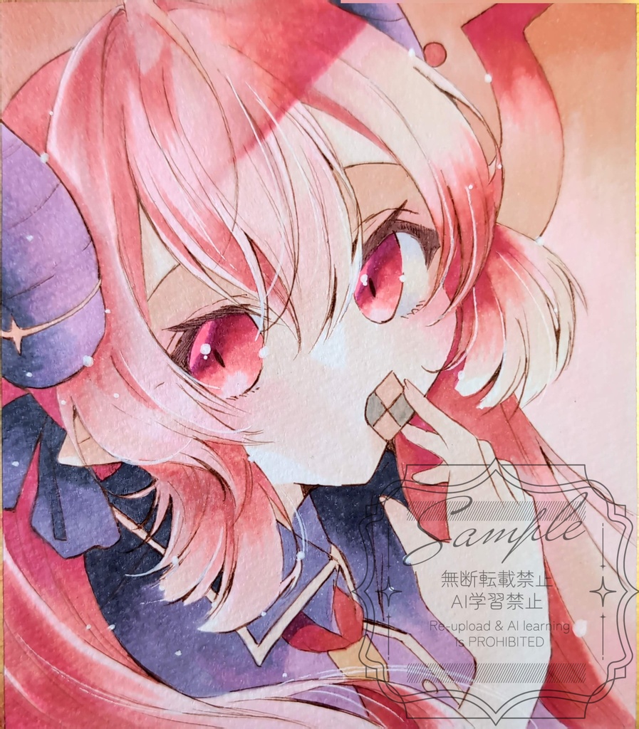 手描きイラスト色紙　赤司ジュンコ