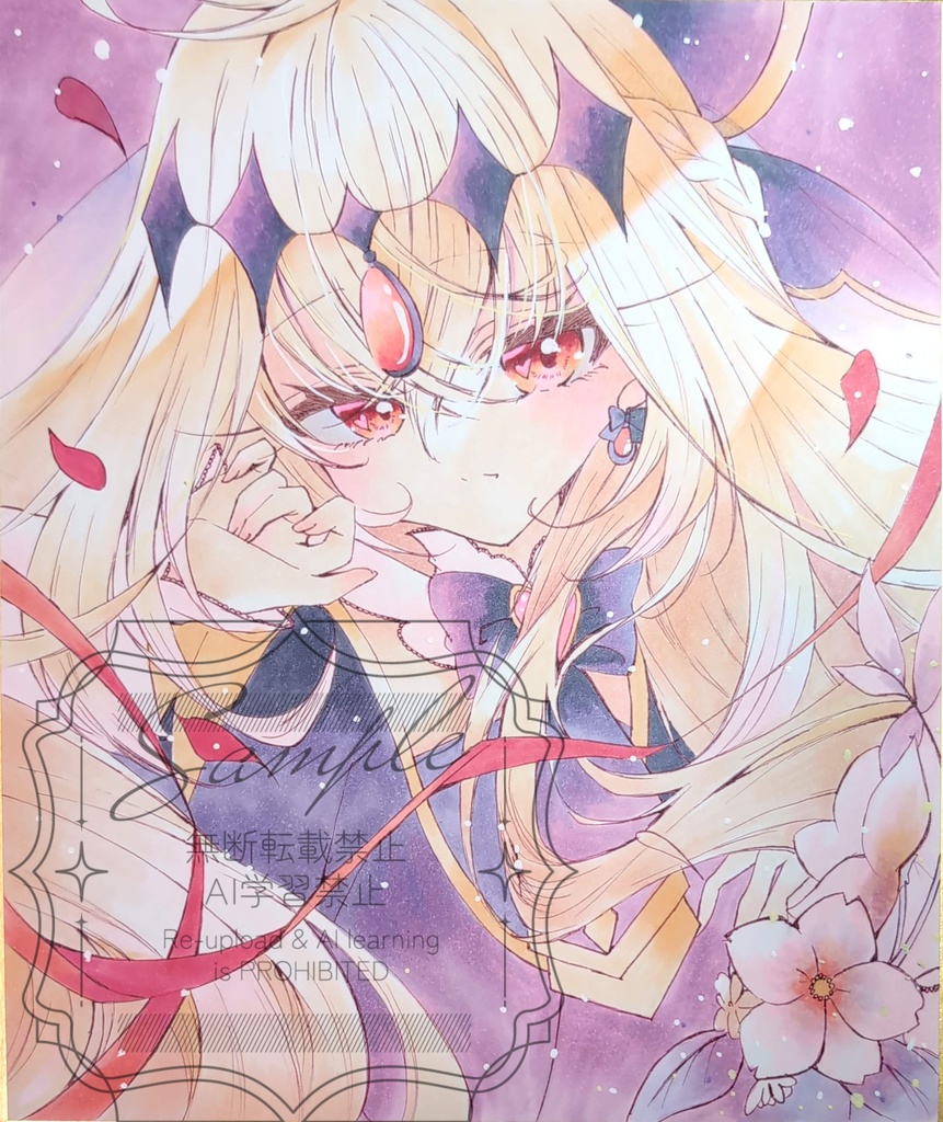 手描きイラスト色紙　名探偵プリキュア