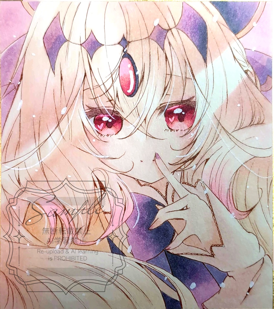 手描きイラスト色紙　名探偵プリキュア