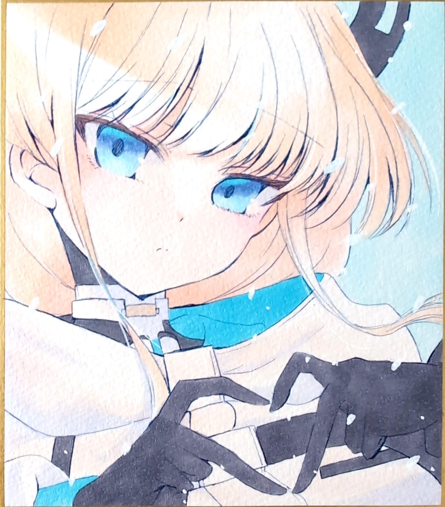 手描きイラスト色紙　ブルアカ
