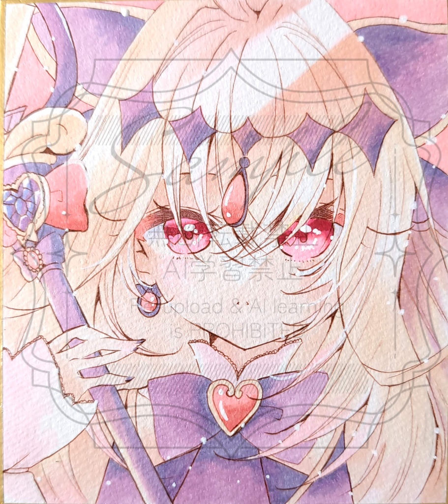 手描きイラスト色紙　名探偵プリキュア