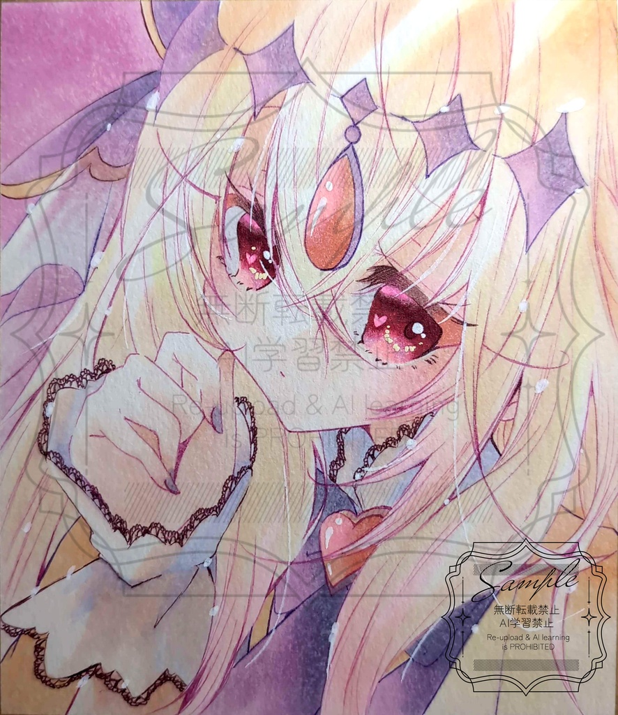 手描きイラスト色紙　名探偵プリキュア