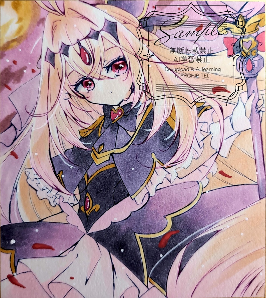 手描きアナログイラスト色紙　名探偵プリキュア