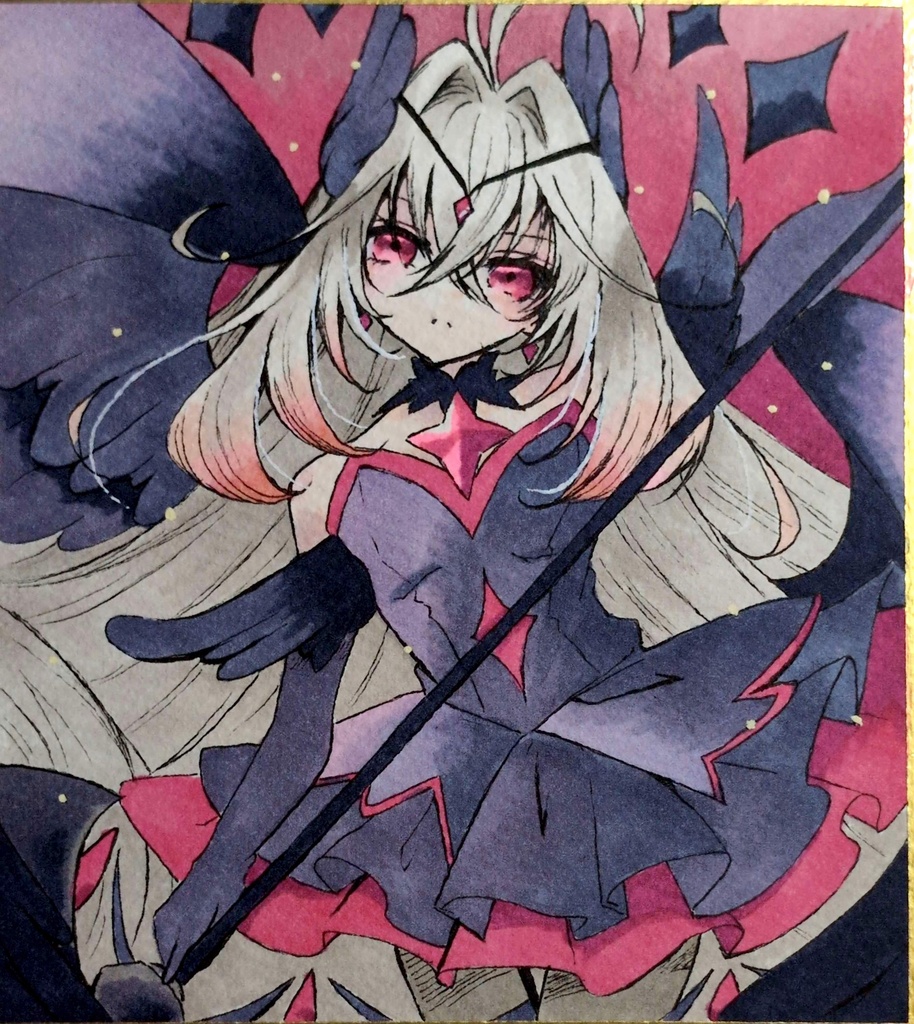 手描きイラスト色紙　エクリプス・シャドウ