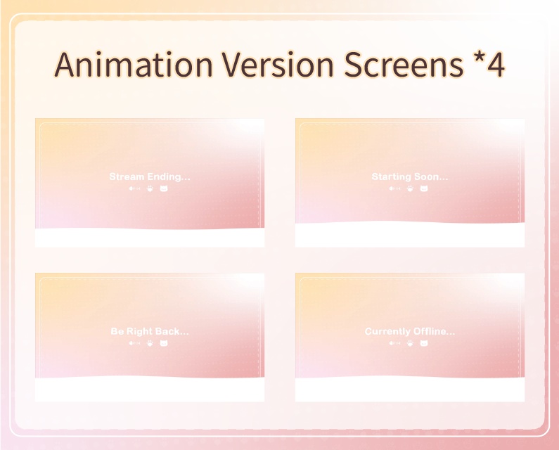 【動く配信背景】可愛い猫- ピンク スタイル【雑談・ゲーム配信用・ループ動画・待機画面】
