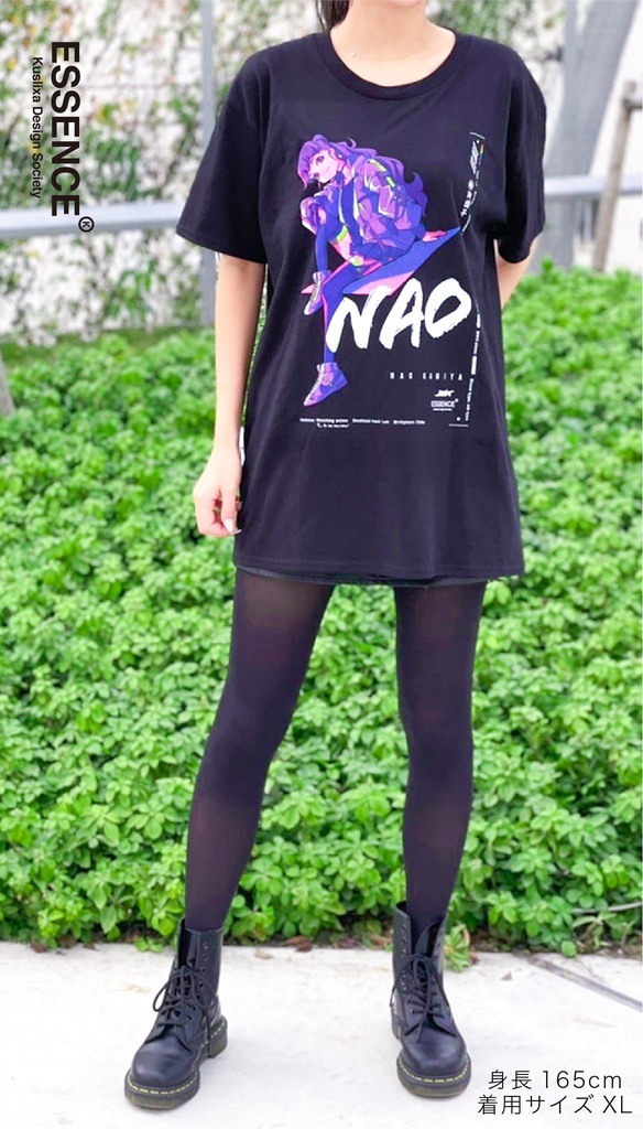 神谷奈緒グラフィックTシャツ - ブラック