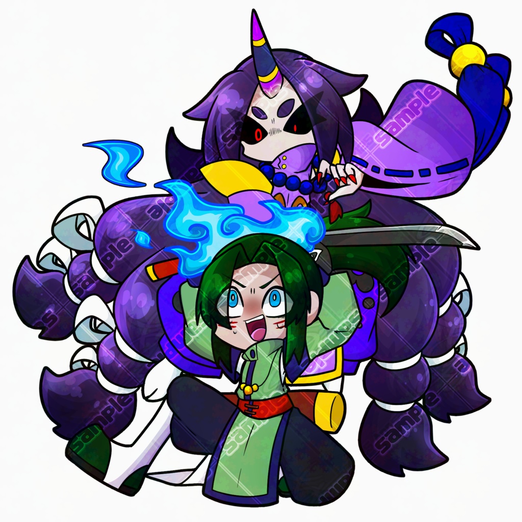 茨木童子&渡辺綱 ステッカー
