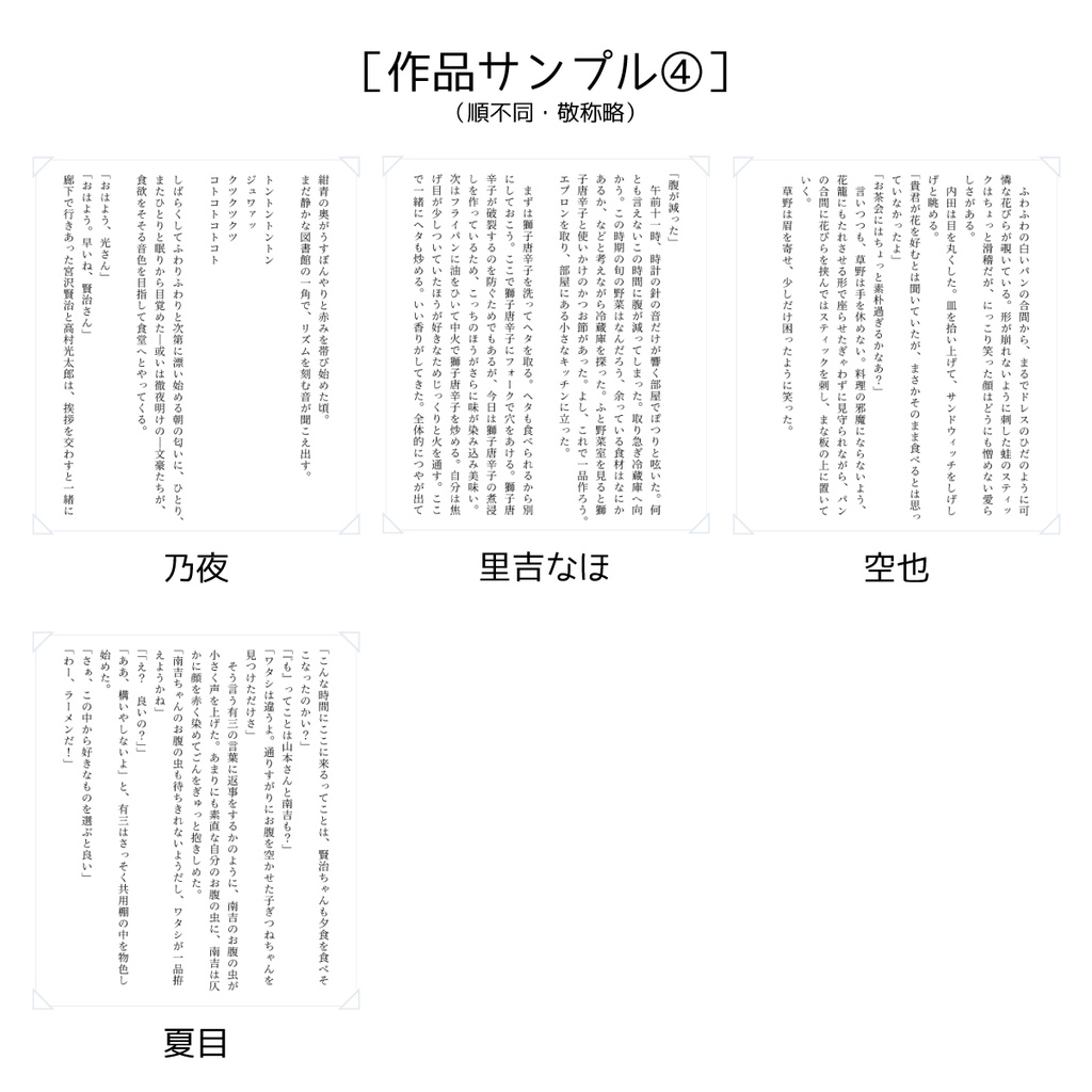 【完売】文豪と幸せご飯アンソロジー「mogumogu」