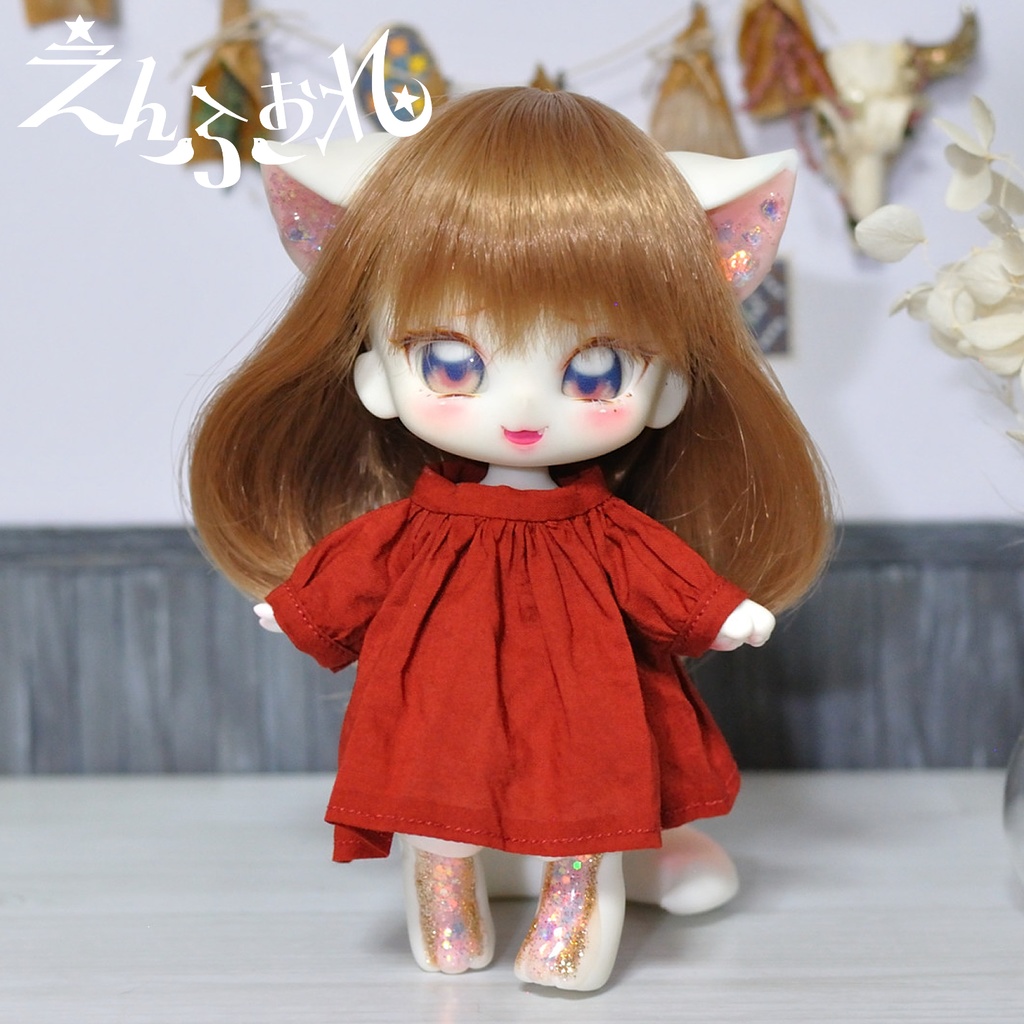 【ベスティ】ナチュラルスモックワンピース*赤