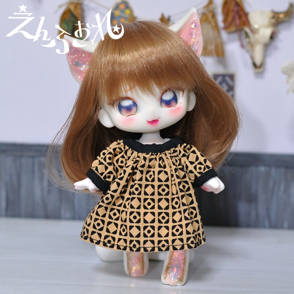 【ベスティ】ナチュラルスモックワンピース*幾何学バイカラー