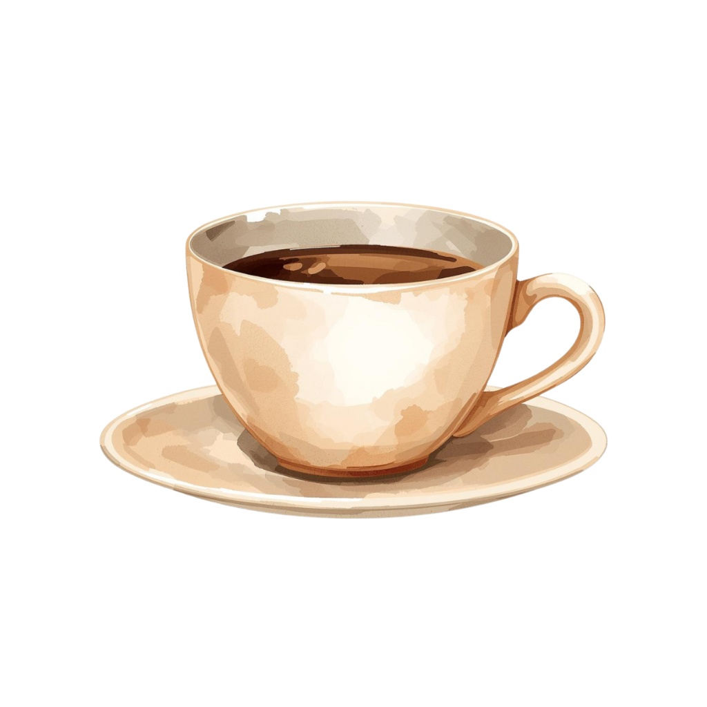 【大人可愛いカフェシリーズ】水彩アンティーク風クリップアート10点セット(PNG透過)