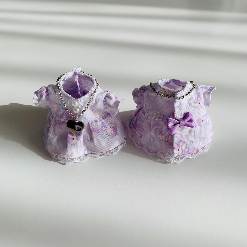 10cmプライズぬい用ネックレス付きロマンスワンピ ヘッドドレス付き