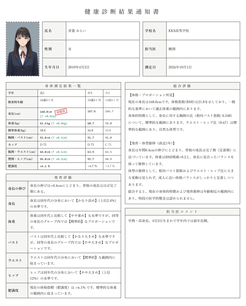 うちの子の成長と体型をシミュレーション!『うちの子健康診断』