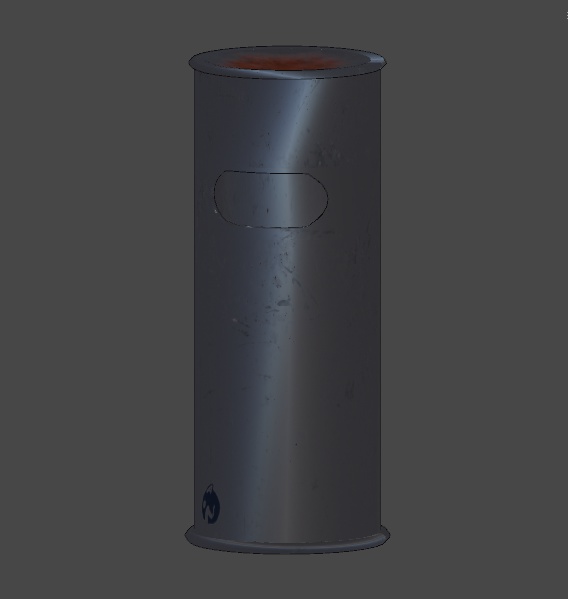 円柱タイプで灰皿のあるゴミ箱