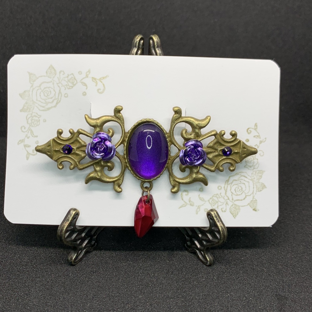 ローズカボションブローチ 三兄弟カラー