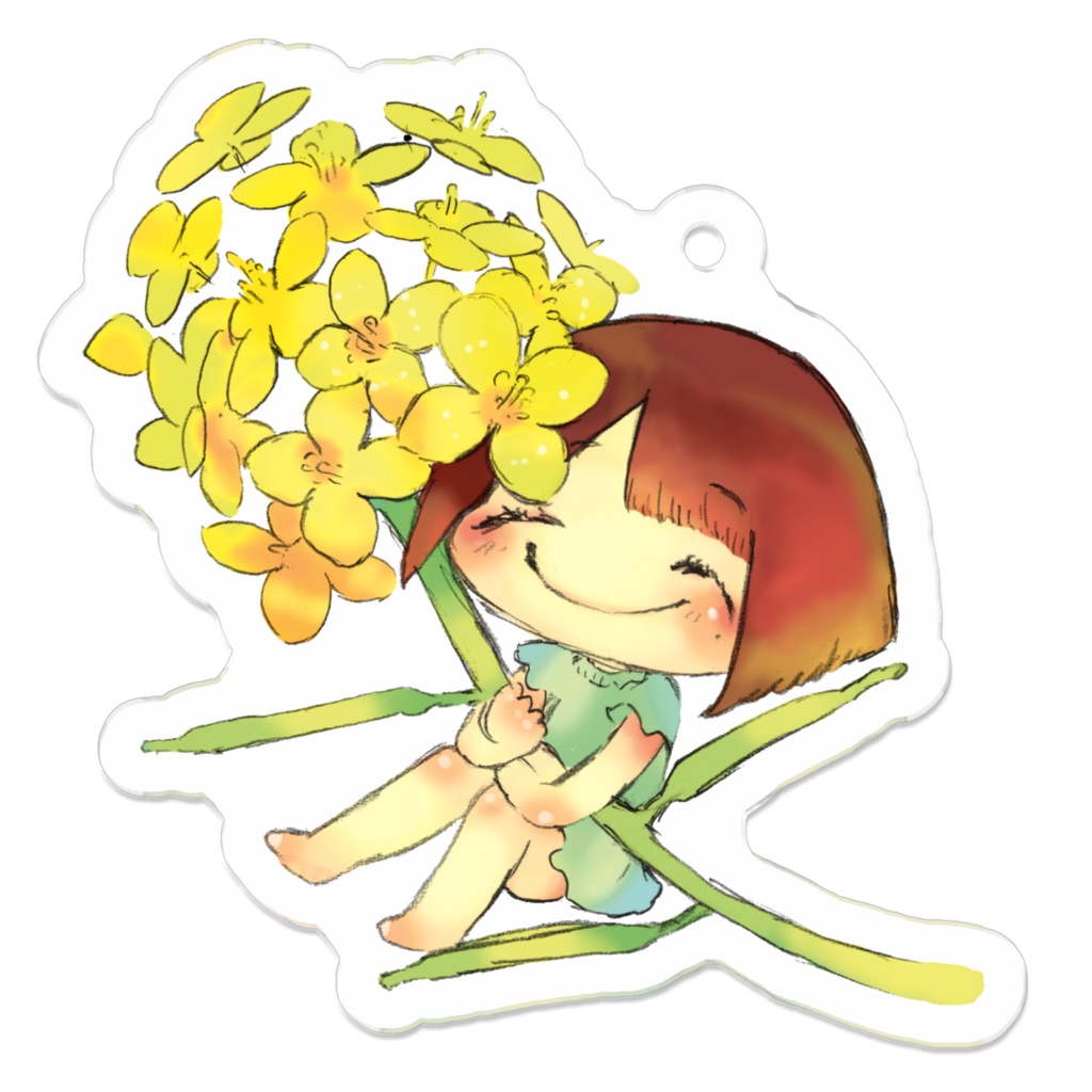 キーホルダー:「半熟ファミリア」楓子と菜の花