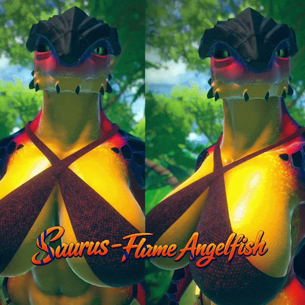 Saurus - Flame Angelfish - Texture & Material PC ' vrchat '
