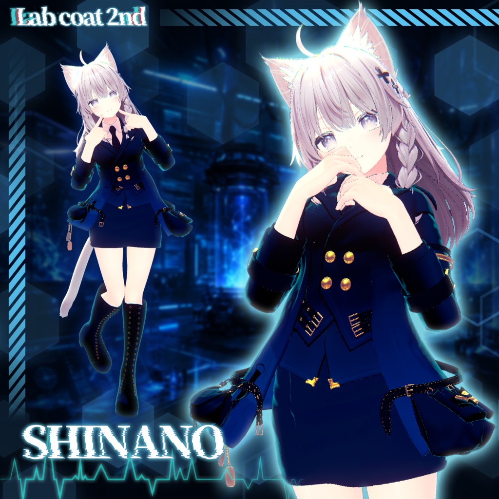 【VRChat用着せ替え衣装】Lab coat 2nd