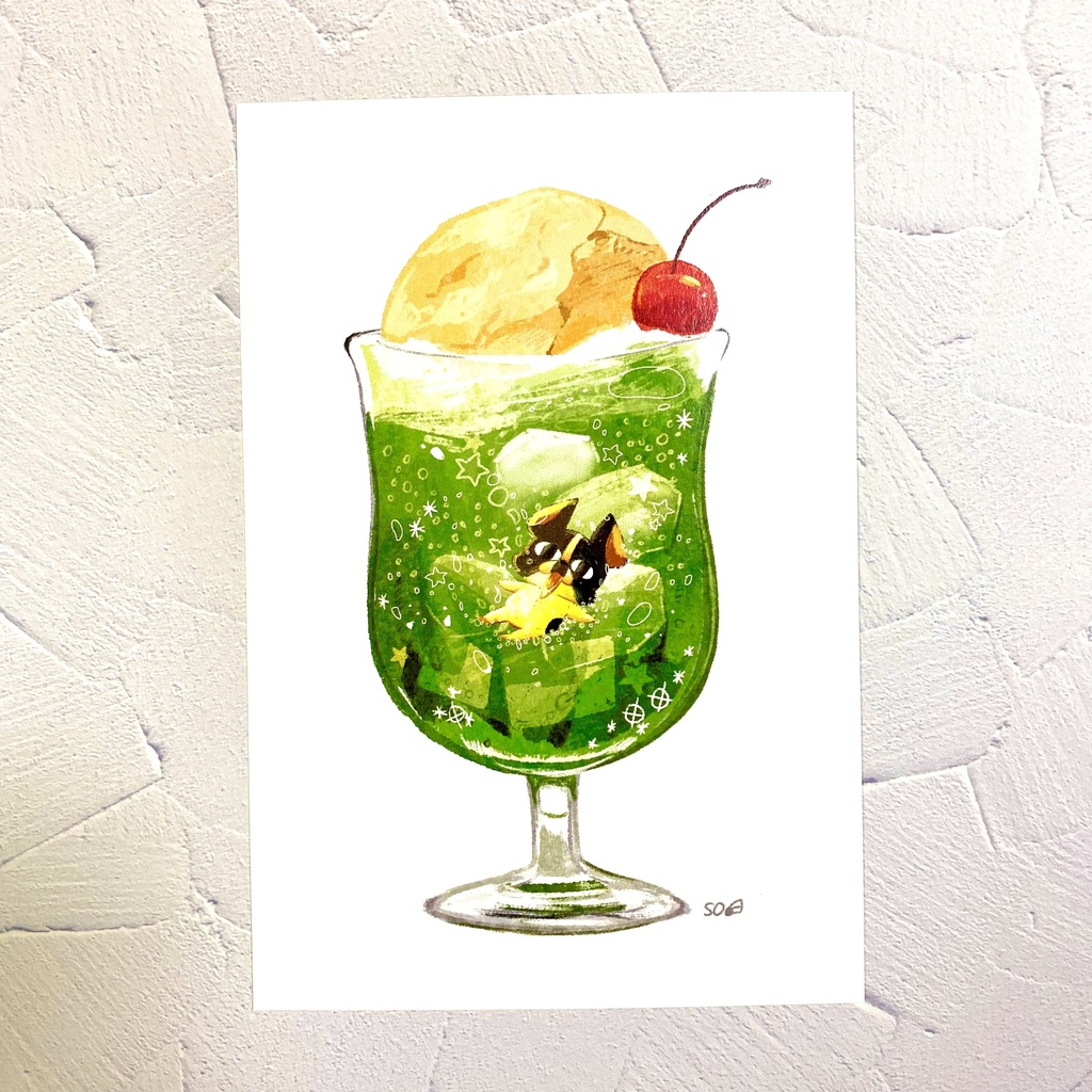 メロンソーダ　ポストカード