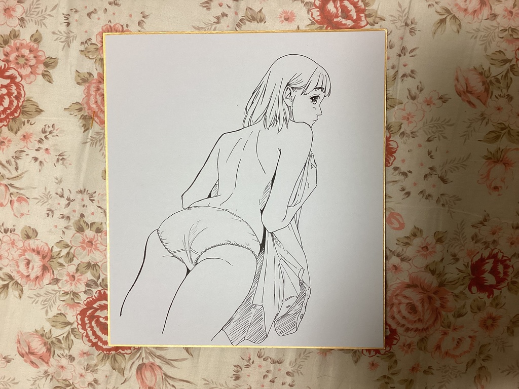 直筆イラスト色紙