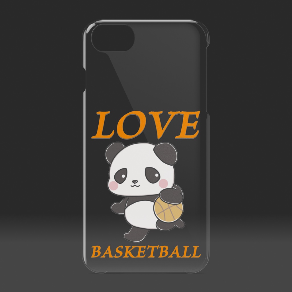 パンダのLOVE BASKETBALL クリアiPhoneケース